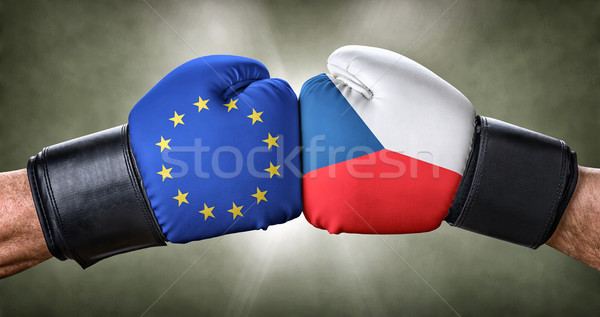 A boxing match between the European Union and Czech Republic Stock photo © Zerbor