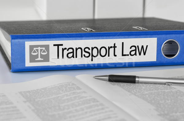Blue folder with the label Transport Law Stock photo © Zerbor