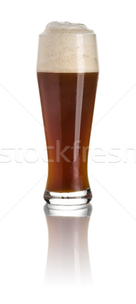 Dark wheat beer on a white background Stock photo © Zerbor