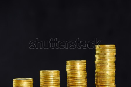Or pièce noir pièces bancaires croissance [[stock_photo]] © Zerbor