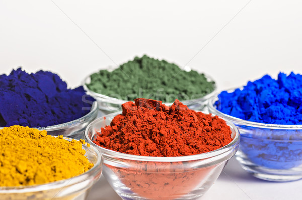 color pigments in glass bowls Stock photo © Zerbor
