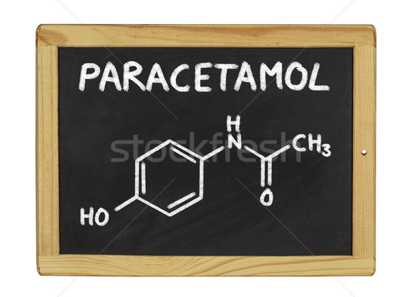 chemical formula of paracetamol on a blackboard Stock photo © Zerbor