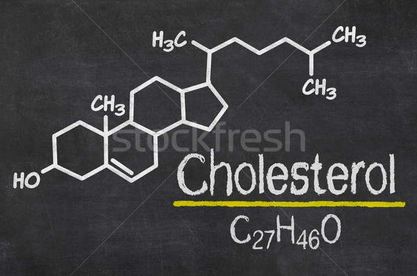 Stock photo: Blackboard with the chemical formula of cholesterol