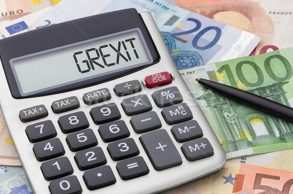 Calculator with euro bills - Grexit Stock photo © Zerbor