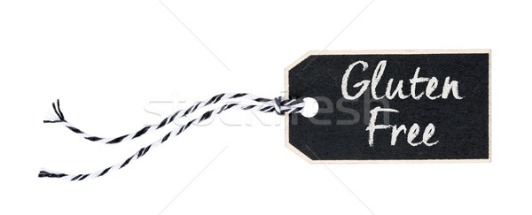 Stock photo: Black tag on a white background with the text Gluten free