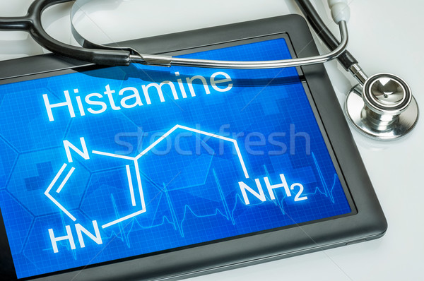 Tablet with the chemical formula of histamine Stock photo © Zerbor