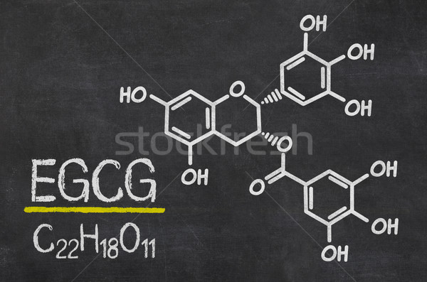 Blackboard with the chemical formula of EGCG Stock photo © Zerbor