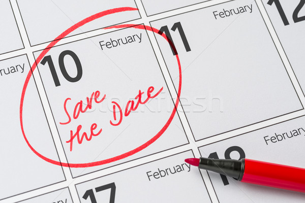 Save the Date written on a calendar - February 10 Stock photo © Zerbor