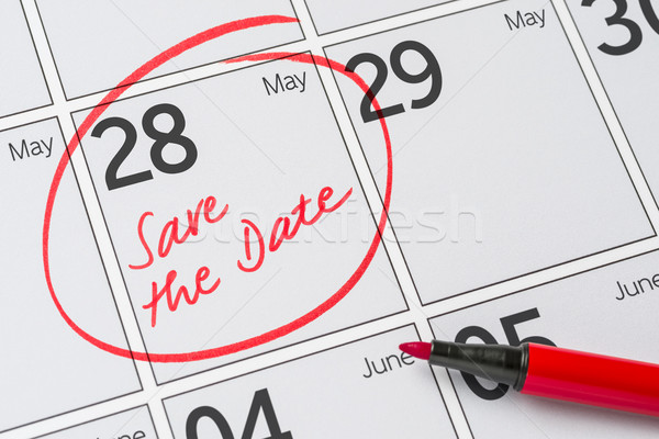Save the Date written on a calendar - May 28 Stock photo © Zerbor