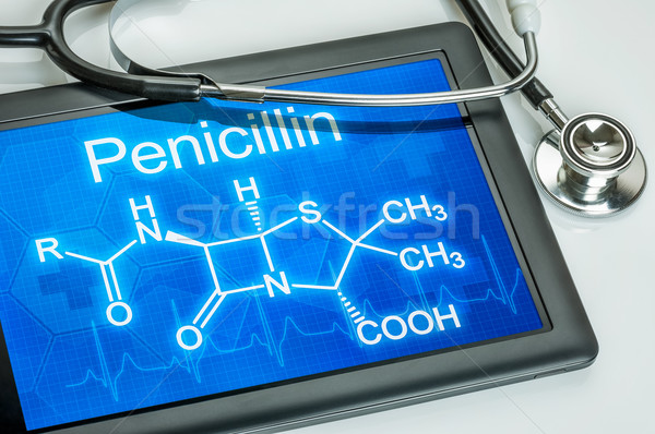 Tablet with the chemical formula of penicillin Stock photo © Zerbor
