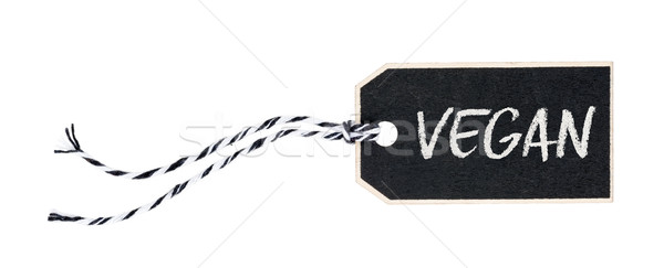 Black tag on a white background with the text Vegan Stock photo © Zerbor