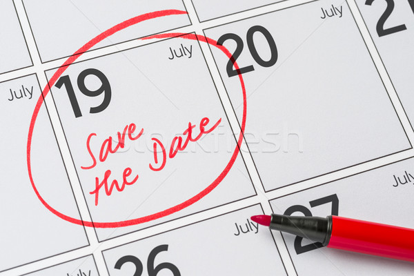 Save the Date written on a calendar - July 19 Stock photo © Zerbor