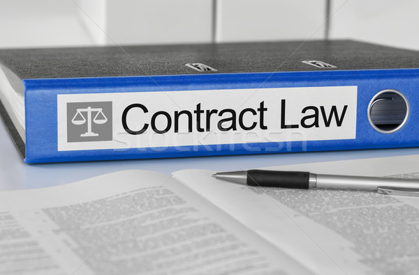 Blue folder with the label Contract Law Stock photo © Zerbor