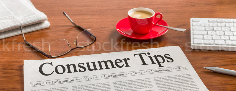 Stockfoto: Krant · houten · bureau · consument · tips · business