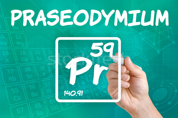 Symbol for the chemical element praseodymium Stock photo © Zerbor