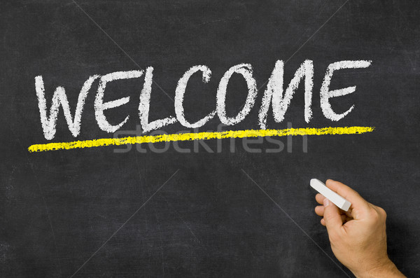 Welcome written on a blackboard Stock photo © Zerbor