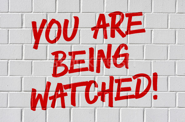 Graffiti on a brick wall - You are being watched Stock photo © Zerbor
