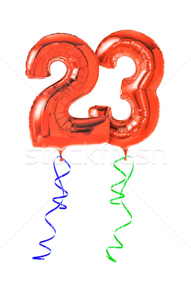 Rot Ballons Band Zahl Party Werbung Stock foto © Zerbor