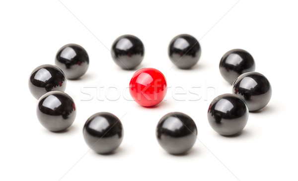 Concept with red and black marbles -  Being the center point Stock photo © Zerbor