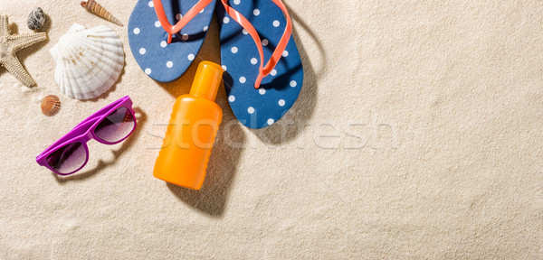 Some beach accessories with copy space on the right side Stock photo © Zerbor