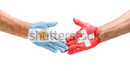 Handshake Argentinien Schweiz Hand Sitzung Sport Stock foto © Zerbor