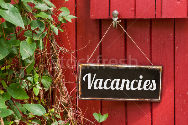 Old metal sign with the inscription Vacancies Stock photo © Zerbor