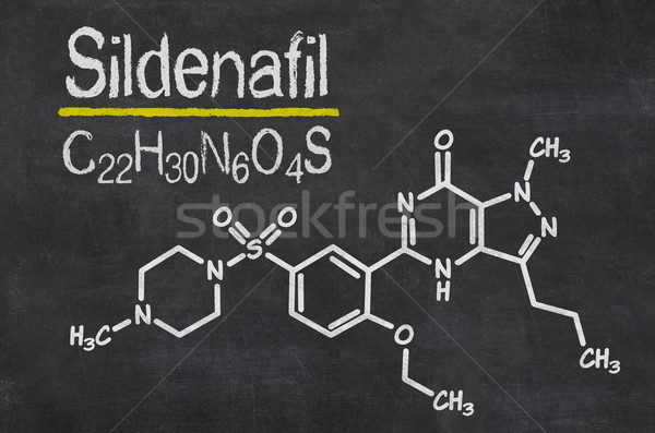 Blackboard with the chemical formula of Sildenafil Stock photo © Zerbor