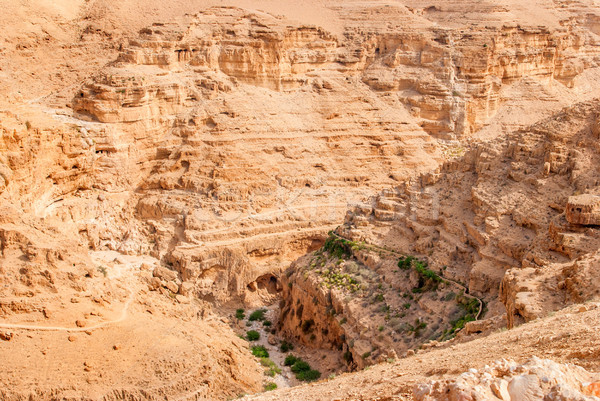 Wadi Qelt in Judean desert around St. George Orthodox Monastery Stock photo © Zhukow