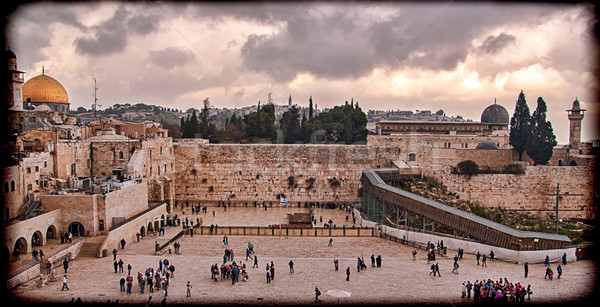 商業照片: 西 · 老 · 彩色圖像 · 風格 · 耶路撒冷 · 以色列