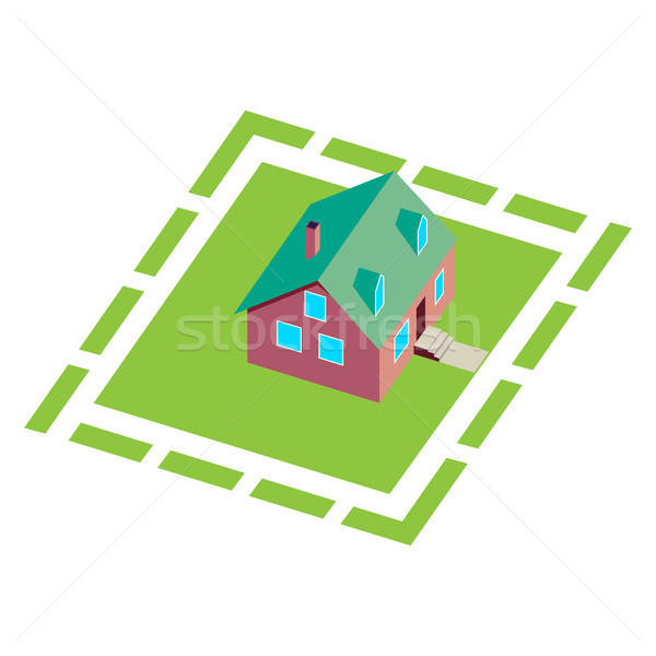 Casă Imobiliare brosuri pictograma web căsuţă Imagine de stoc © Zhukow
