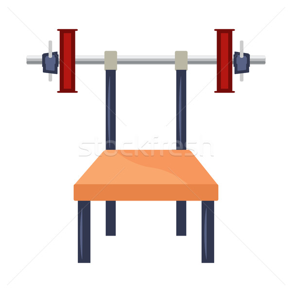 Cartoon bench press with weights Stock photo © Zhukow