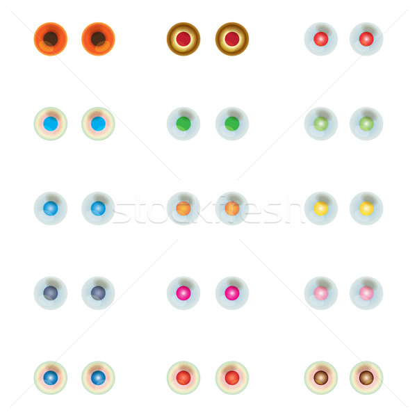 набор красочный глаза изолированный белый Сток-фото © Zhukow