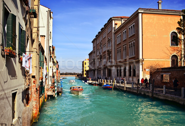 Frumos apă stradă Venetia Italia canal Imagine de stoc © Zhukow