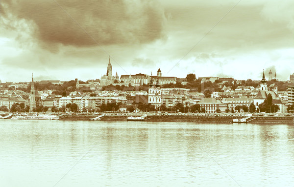 View  Buda side of Budapest. Vintage style Stock photo © Zhukow
