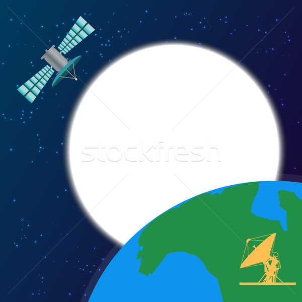 Space satellite orbiting above the earth Stock photo © Zhukow