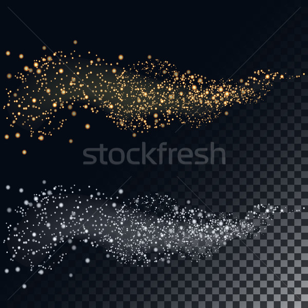 Golden and silver sparkling falling star Stock photo © Zhukow