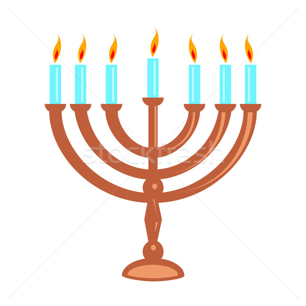 Hanukka menorah isolated on white Stock photo © Zhukow