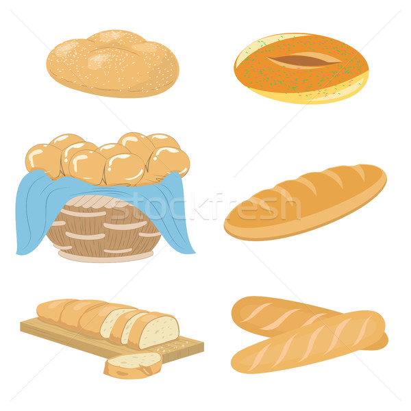Bread and bakery icons set Stock photo © Zhukow