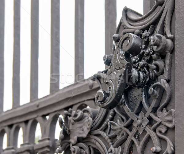 Vintage forged decorative element on metal gate. Stock photo © Zhukow