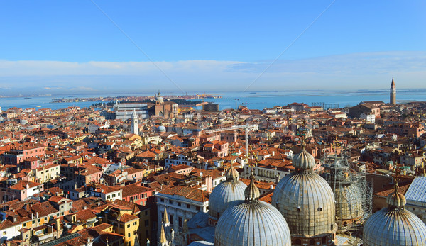 St. Mark's Cathedral in Venice  from above with city roofs Stock photo © Zhukow