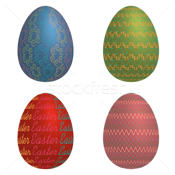 Easter eggs on a white background Stock photo © Zhukow