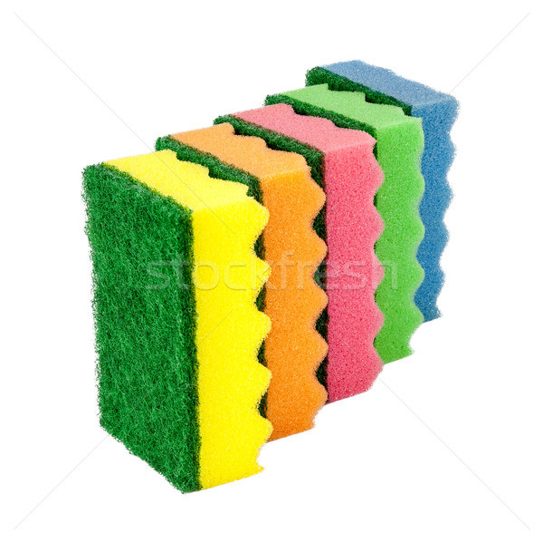 Sponges for cleaning, isolated on white background Stock photo © Zhukow