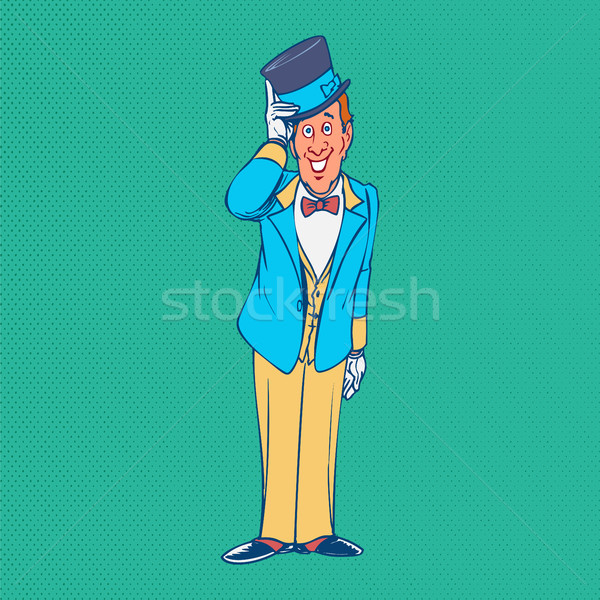 Gentleman funny cartoon character. Stock photo © Zhukow