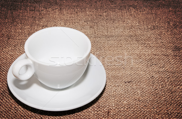empty white cup on bagging Stock photo © Zhukow
