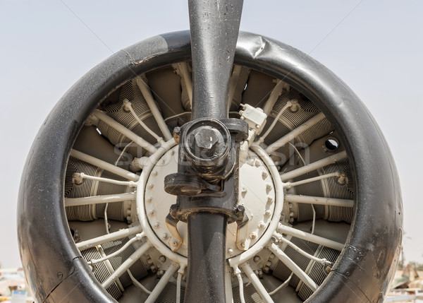 Propeller and engine of vintage airplane Stock photo © Zhukow