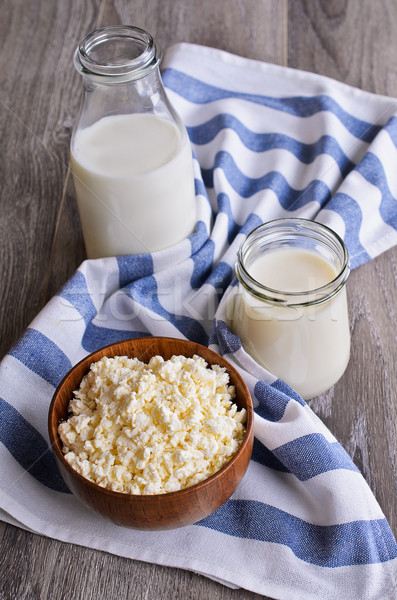 Fromages yogourt lait rayé drap [[stock_photo]] © zia_shusha