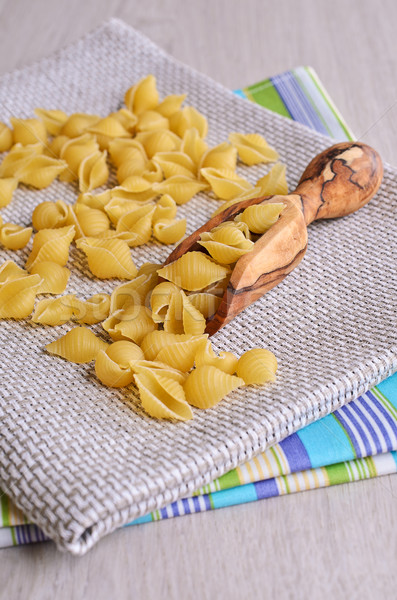 Stockfoto: Pasta · schelpen · niet · gekookt · Geel · vorm