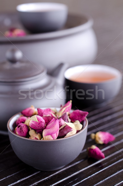 Secas rosa usado chá madeira Foto stock © zia_shusha