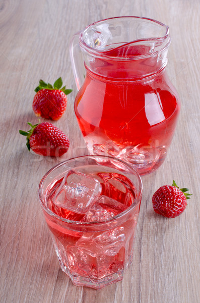 Suco transparente vermelho líquido vidro tigela Foto stock © zia_shusha