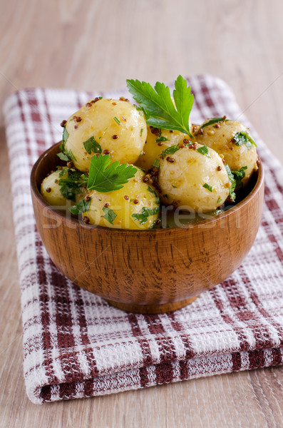 Salada novo batatas ervas vegetal Óleo Foto stock © zia_shusha